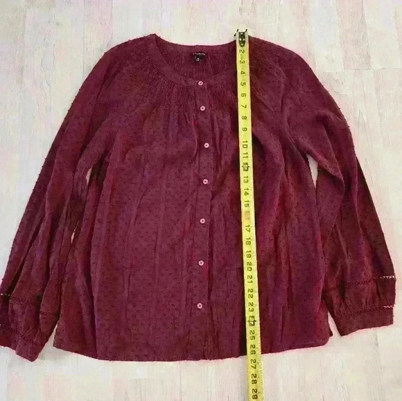 Talbots swiss dot long sleeve blouse size medium - Picture 4 of 8